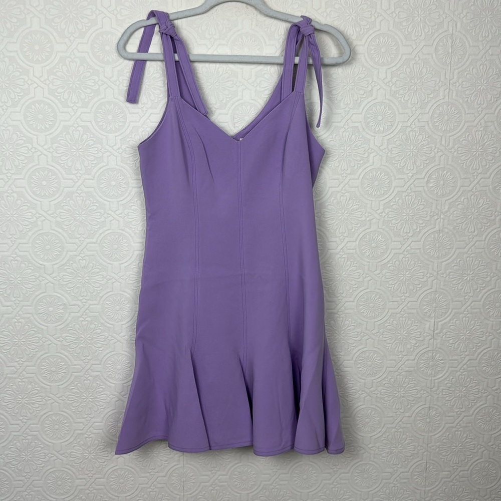 Cinq A Cept Kirsty‎ Dress Lavender Lilac Skater Tie Strapes Mini Fit and Flare
